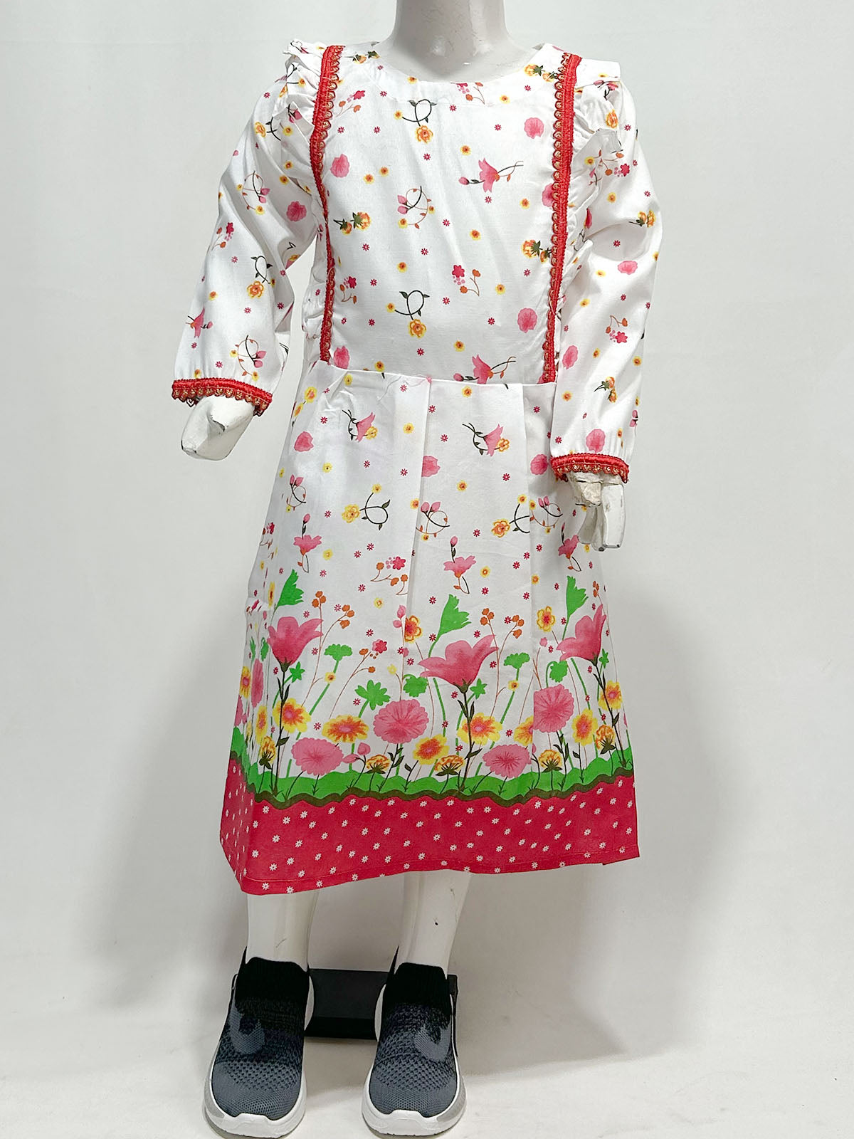 5Yrs - 9Yrs Red Frock For Girls GF60