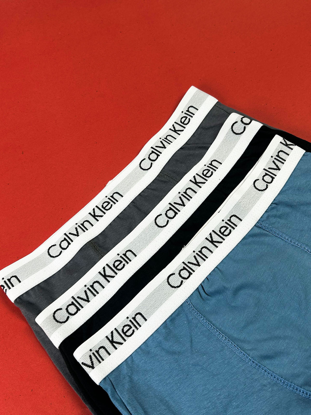 Pack of 3 CK Metallic Chrome Cotton Stretch Boxer Briefs For Men MU22