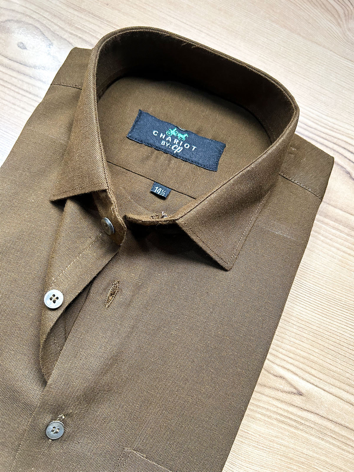 MFS678 Brown Formal Dress Shirt For Men