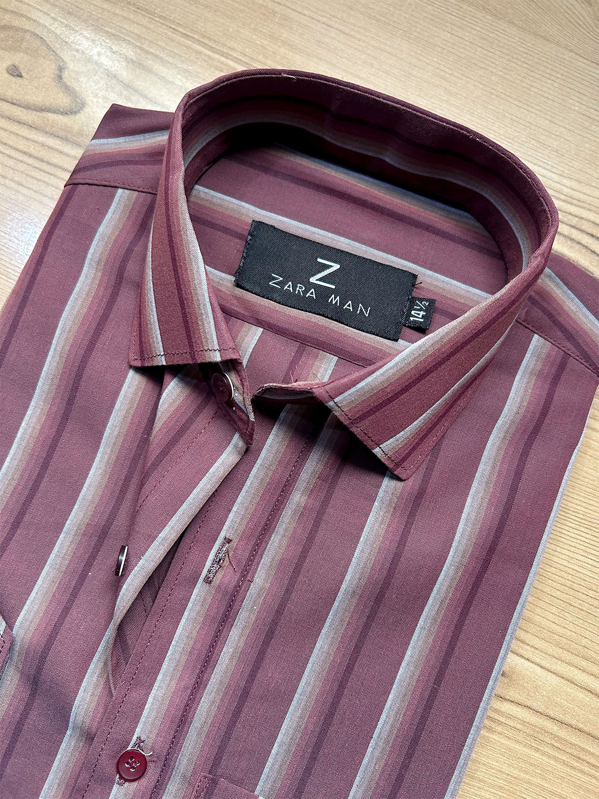 MFS674 Red Lines Formal Dress Shirt For Men
