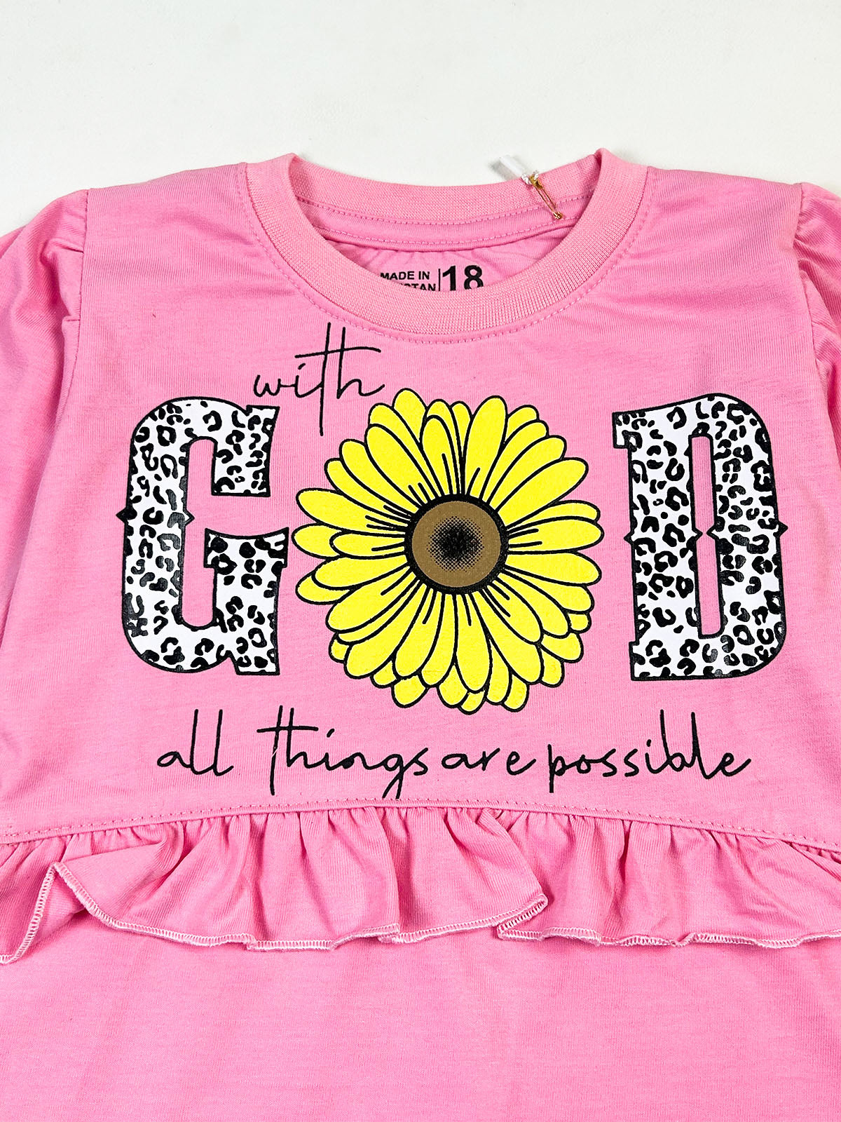 3Yrs - 8Yrs God Pink T-Shirt For Girls GTS149