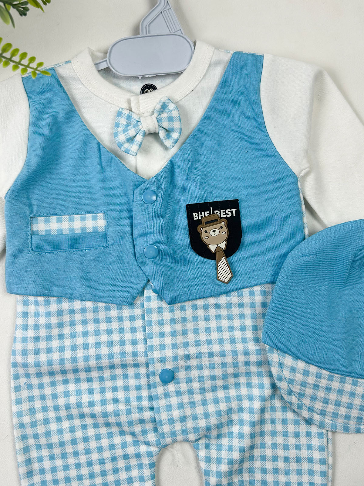 0Mth - 3Mth Sea Blue Romper For Newborn NBR158