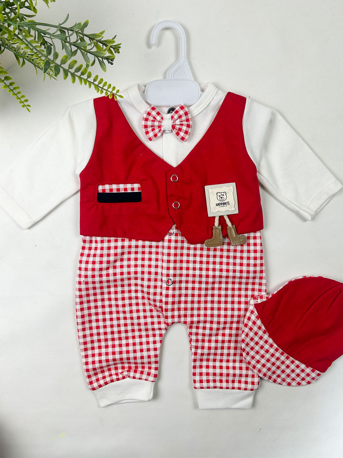 0Mth - 3Mth Red Romper For Newborn NBR165