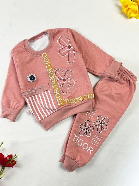 1Yr - 4Yrs Flower Peach Suit For Girls GS608