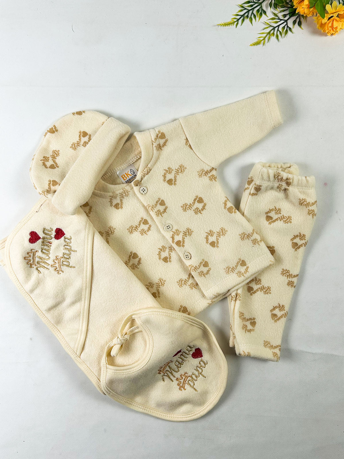 0Mth - 3Mth MP Fawn 5Pcs Fleece Gift Set For Newborn NBGS402