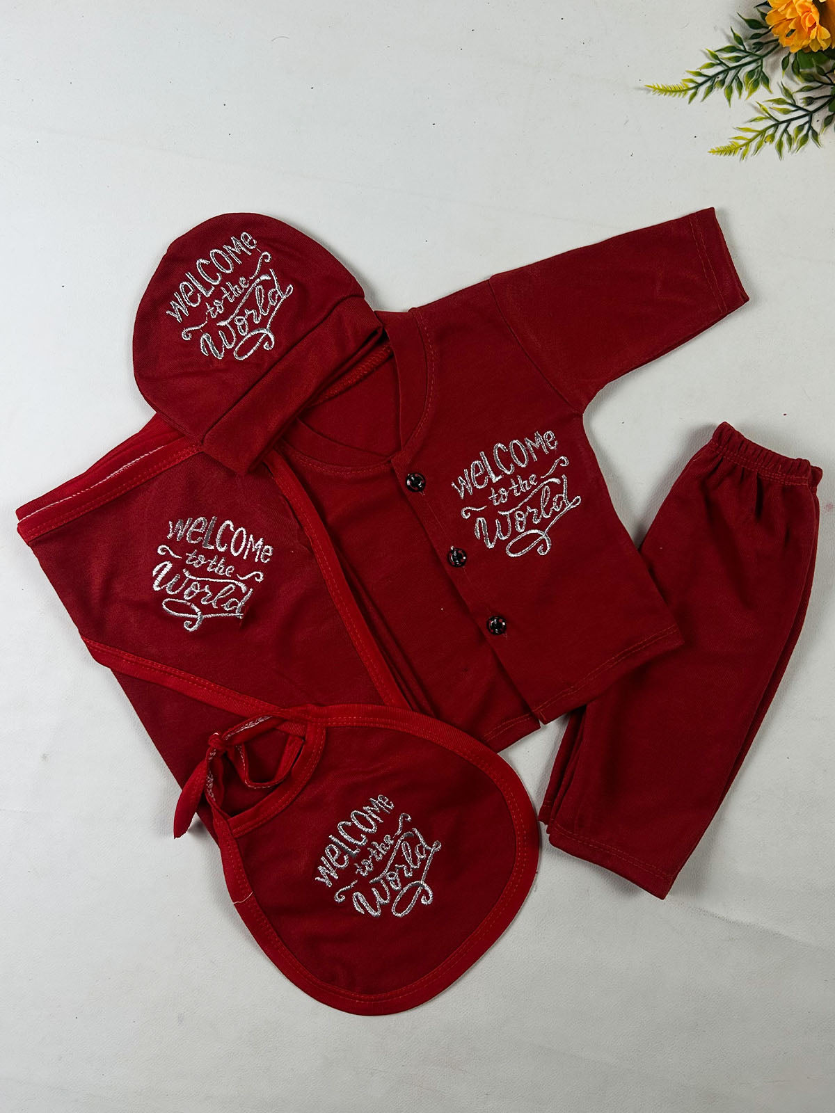 0Mth - 3Mth WTW Red 5Pcs Gift Set For Newborn NBGS425