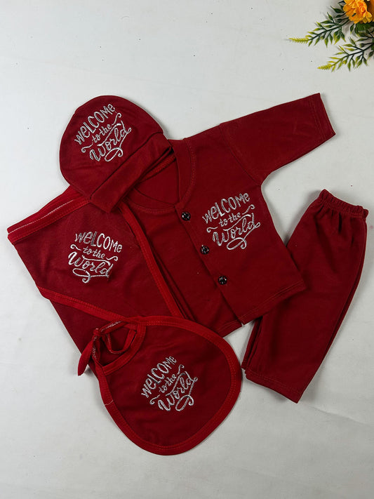 0Mth - 3Mth WTW Red 5Pcs Gift Set For Newborn NBGS425