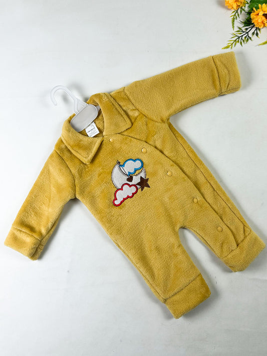 0Mth - 3Mth Yellow Fleece Romper For Newborn NBR173