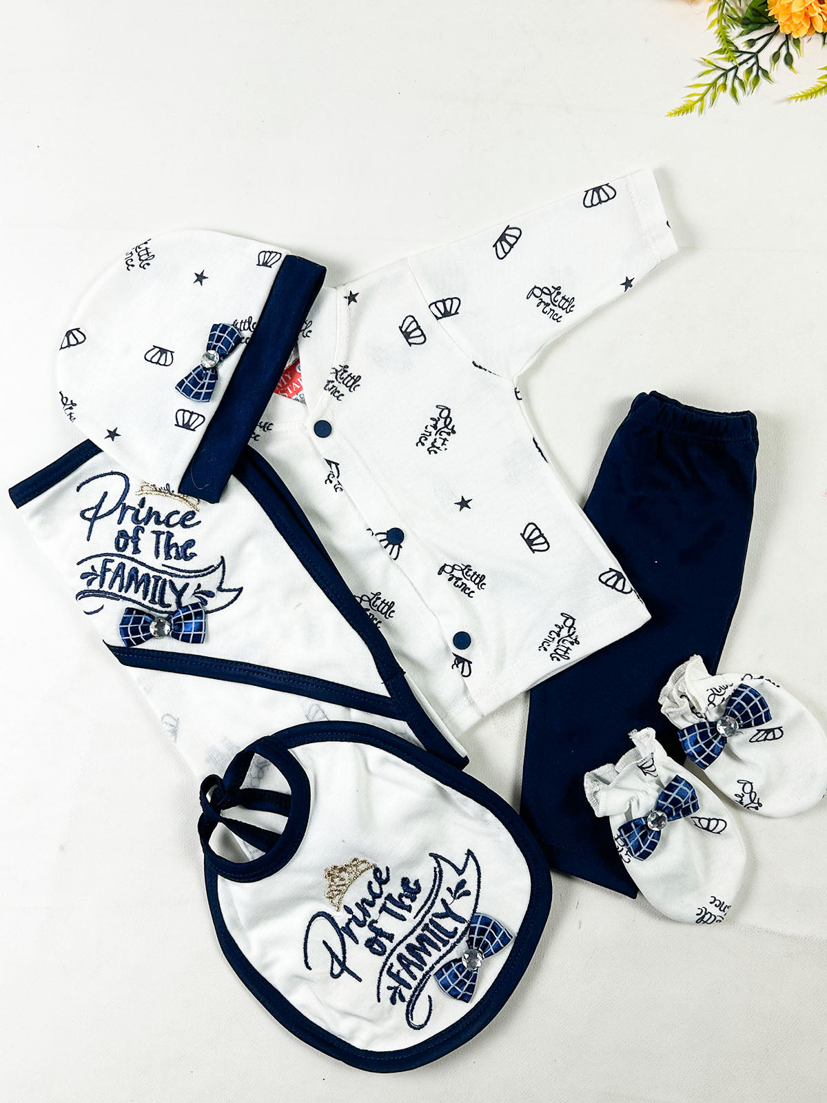 0Mth - 3Mth Prince Navy Blue 6Pcs Gift Set For Newborn NBGS420