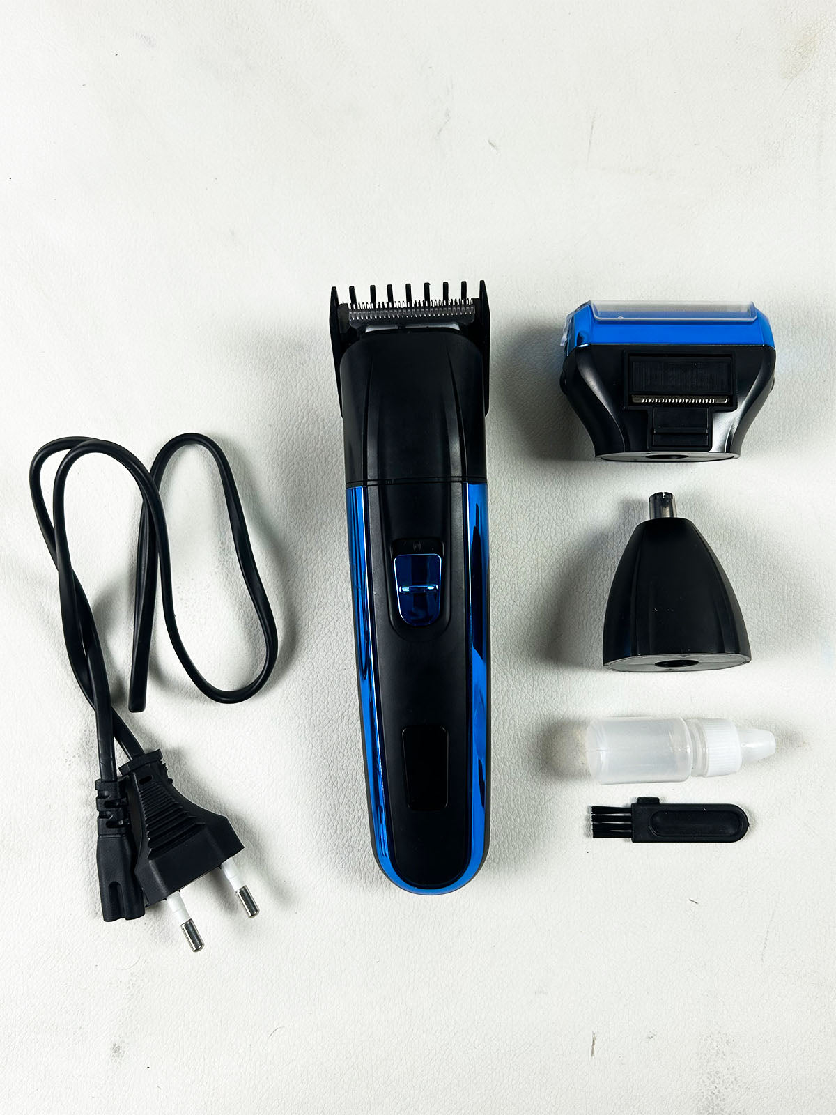 Kemei KM-6332 Rechargeable Electric Hair Clipper & Multi-Grooming Trimmer For Men – Black & Blue