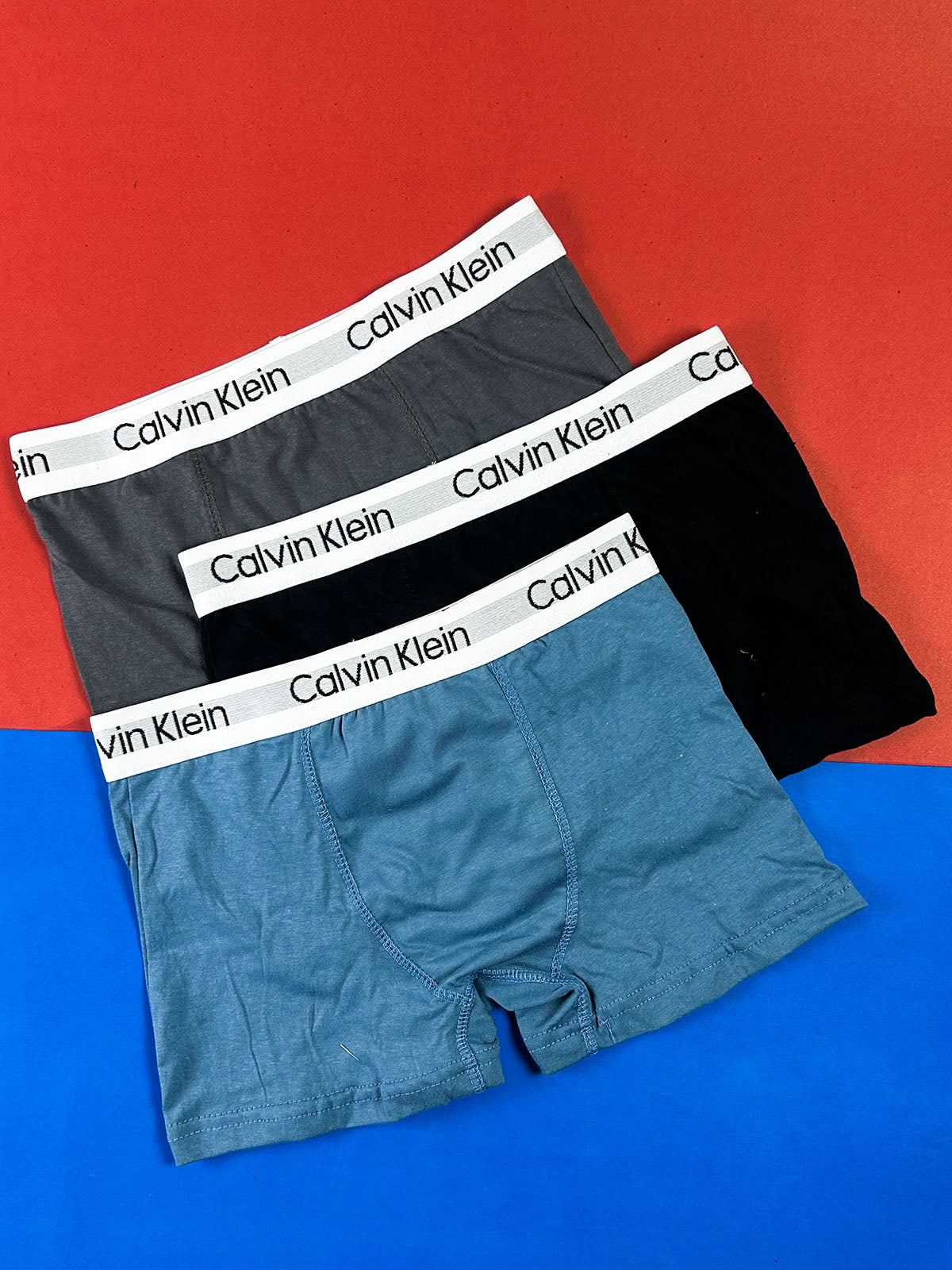 Pack of 3 CK Metallic Chrome Cotton Stretch Boxer Briefs For Men MU22