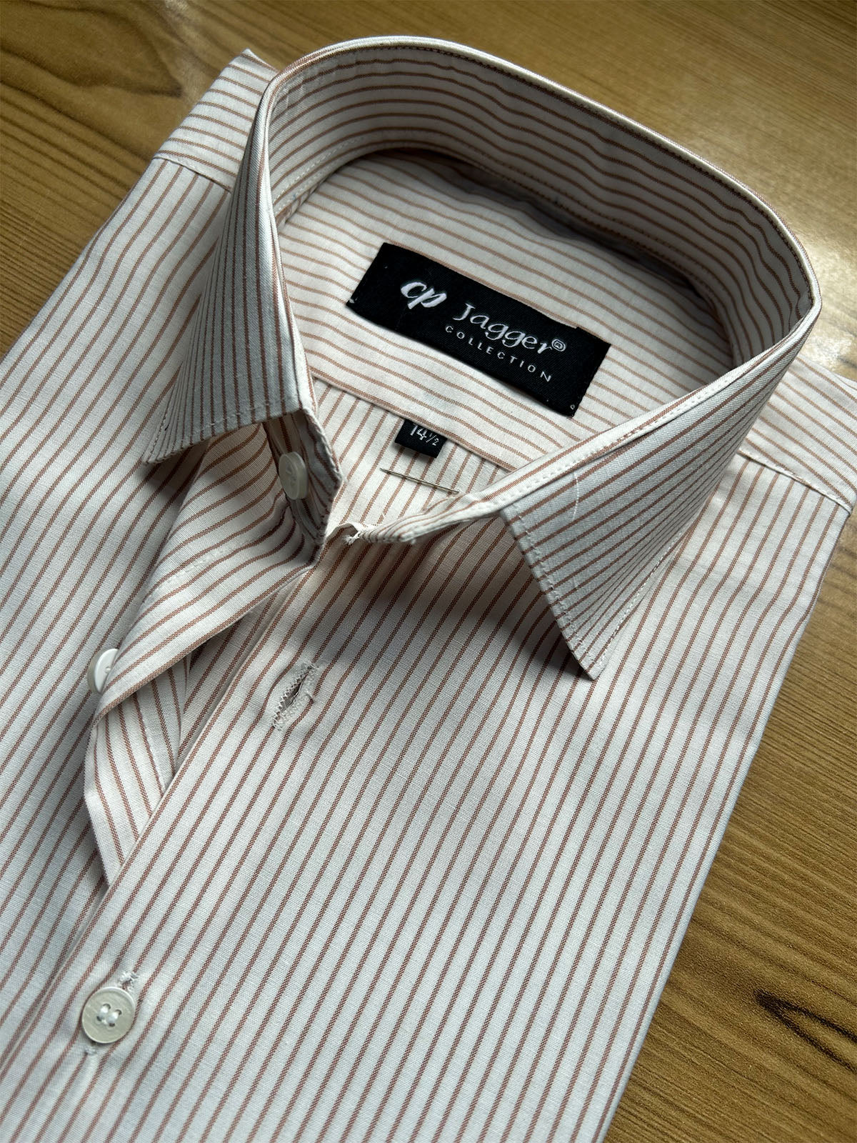 MFS631 Light Brown Lined Formal Dress Shirt For Men