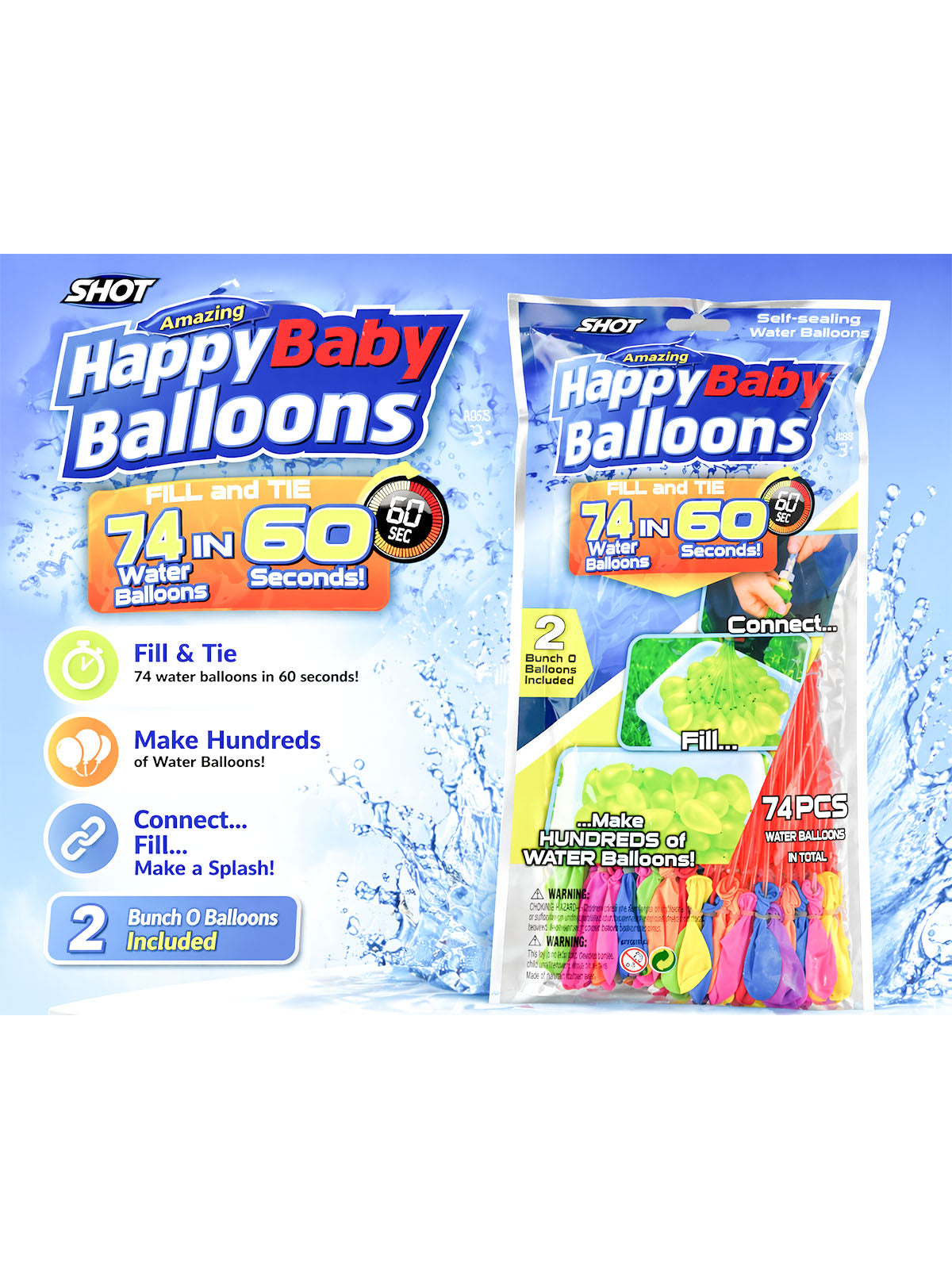 Magic Water Filling Balloon, 74 Pcs Water Balloons Bomb