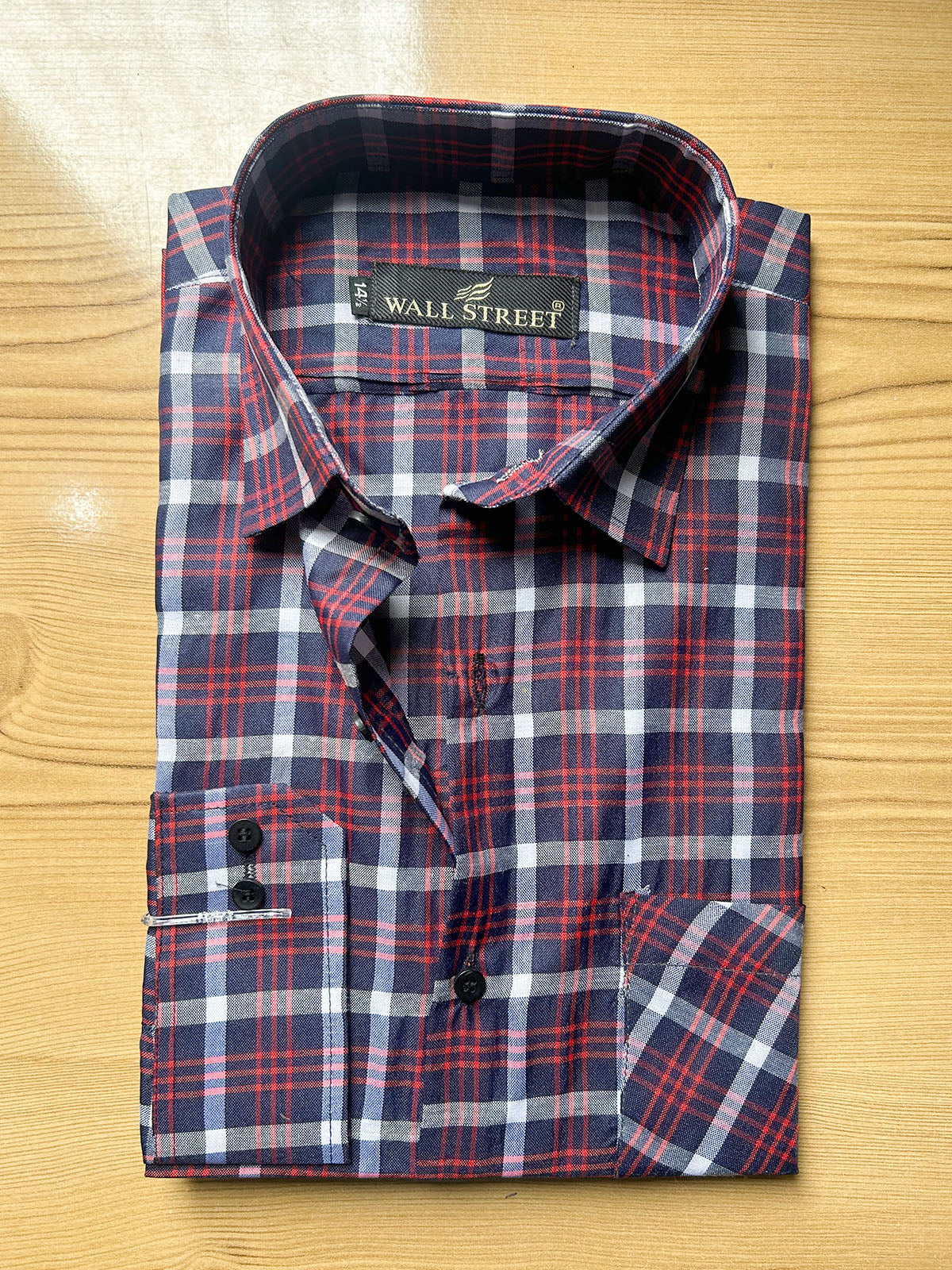 MFS668 Red Checks Formal Dress Shirt For Men