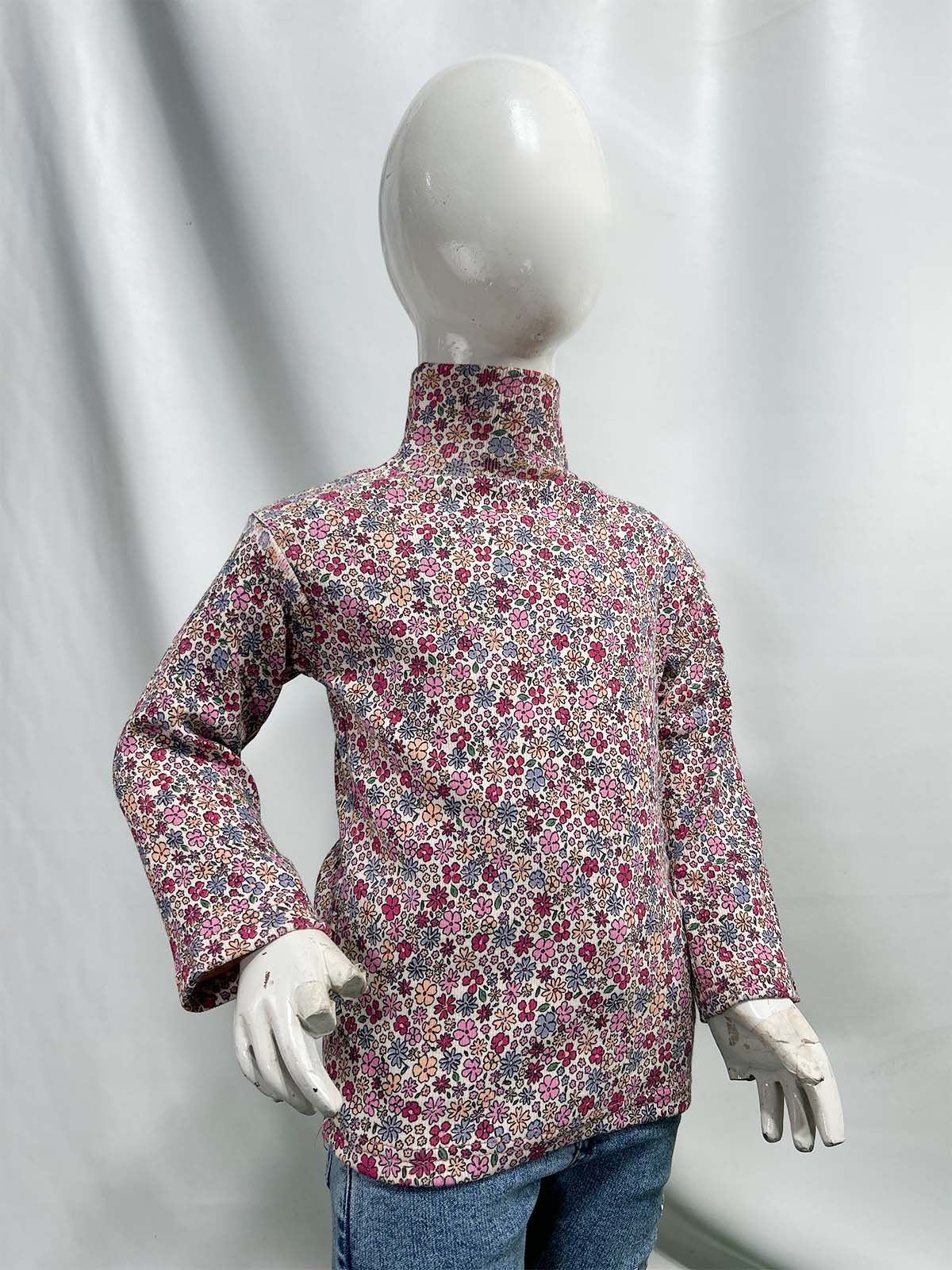 1.5Yr - 5Yrs Red Floral High Neck For Girls TB GHN06