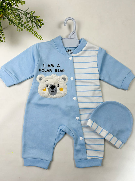 0Mth - 3Mth Sky Blue Romper For Newborn NBR167