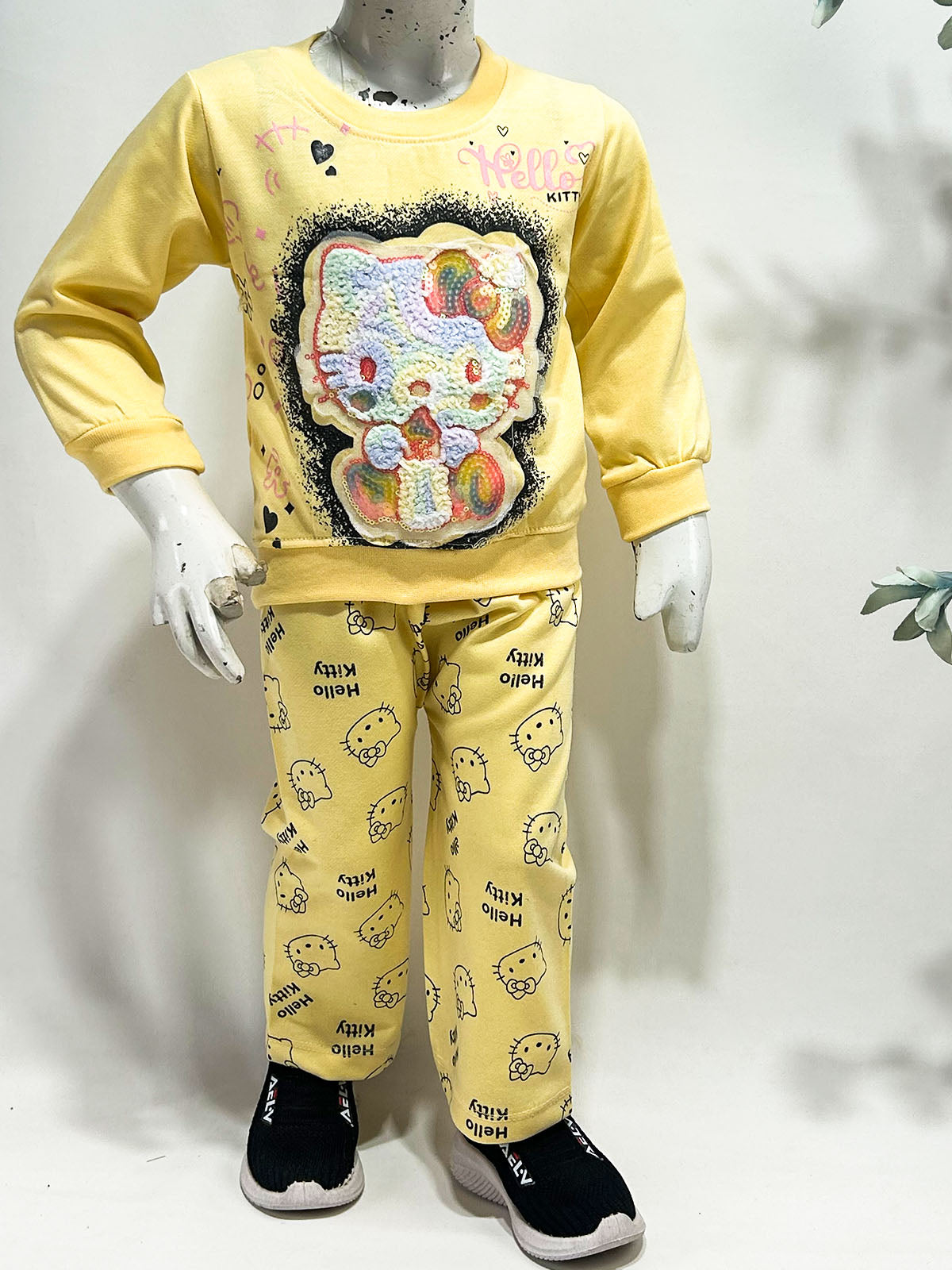 1Yr - 4Yrs Yellow Kitty Suit For Girls GS605