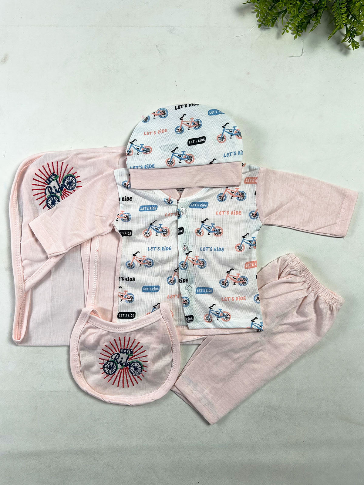 0Mth - 3Mth Ride Pink 5Pcs Gift Set For Newborn NBGS430