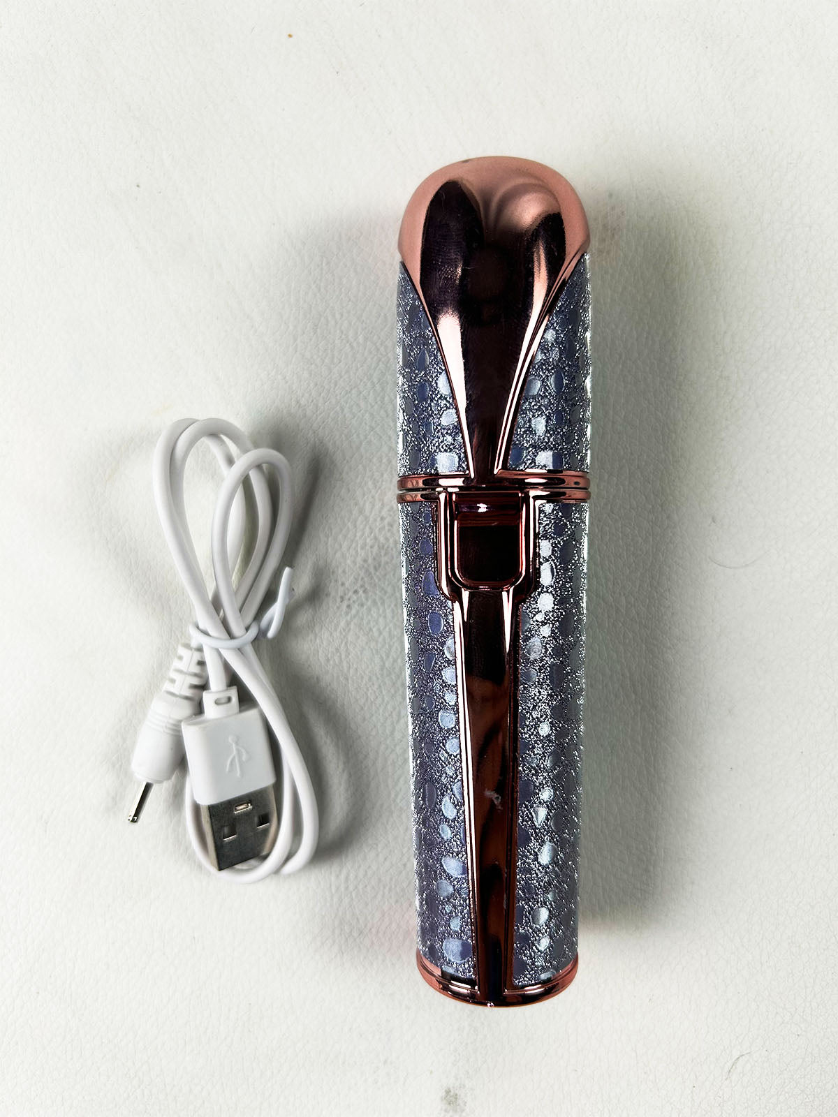 YESX HX-201 2-in-1 USB Rechargeable Eyebrow Trimmer & Facial Hair Remover For Women – Purple & Rose Gold