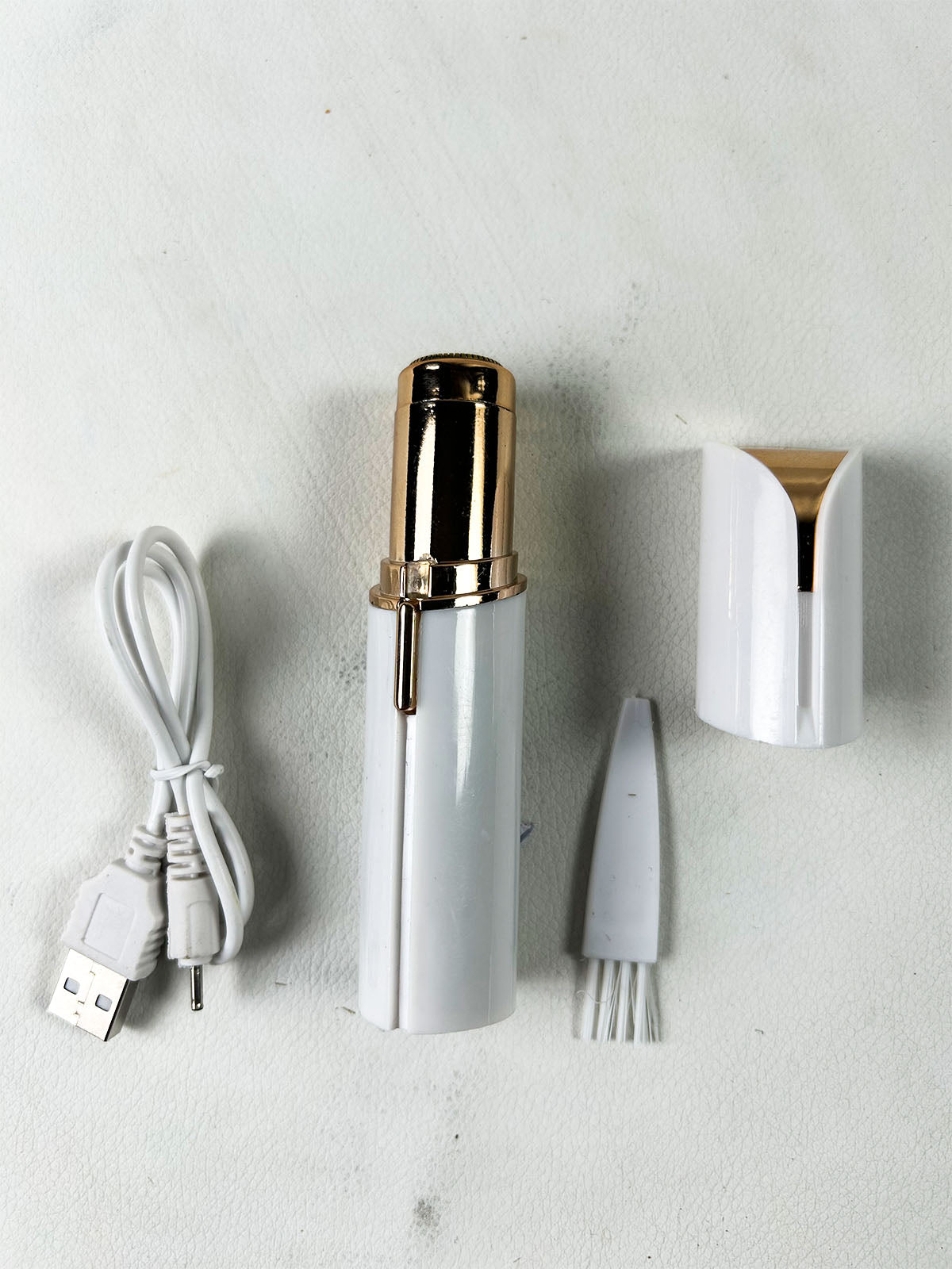 Kemei KM-1021 Rechargeable Electric Facial Hair Remover & Shaver For Women – White & Rose Gold