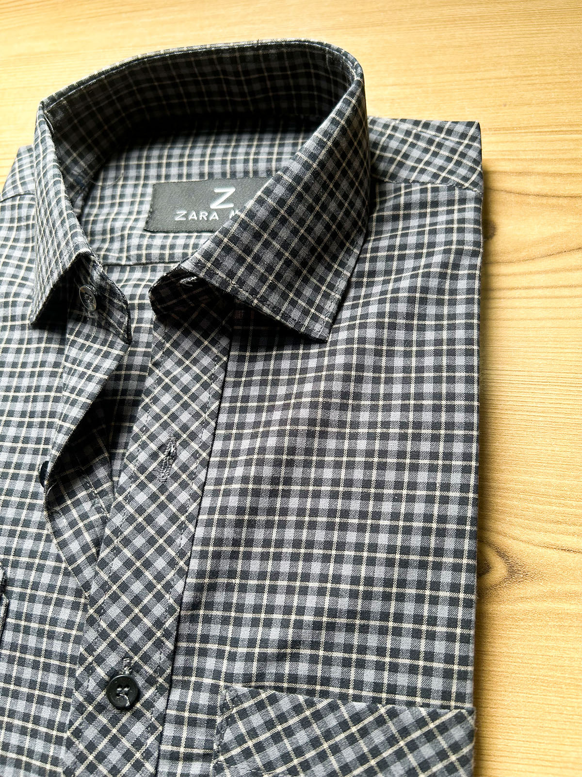 MFS623 Black Check Formal Dress Shirt For Men
