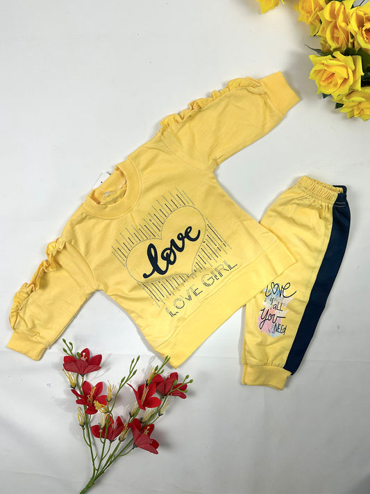 1Yr - 4Yrs Love Yellow Suit For Girls GS558
