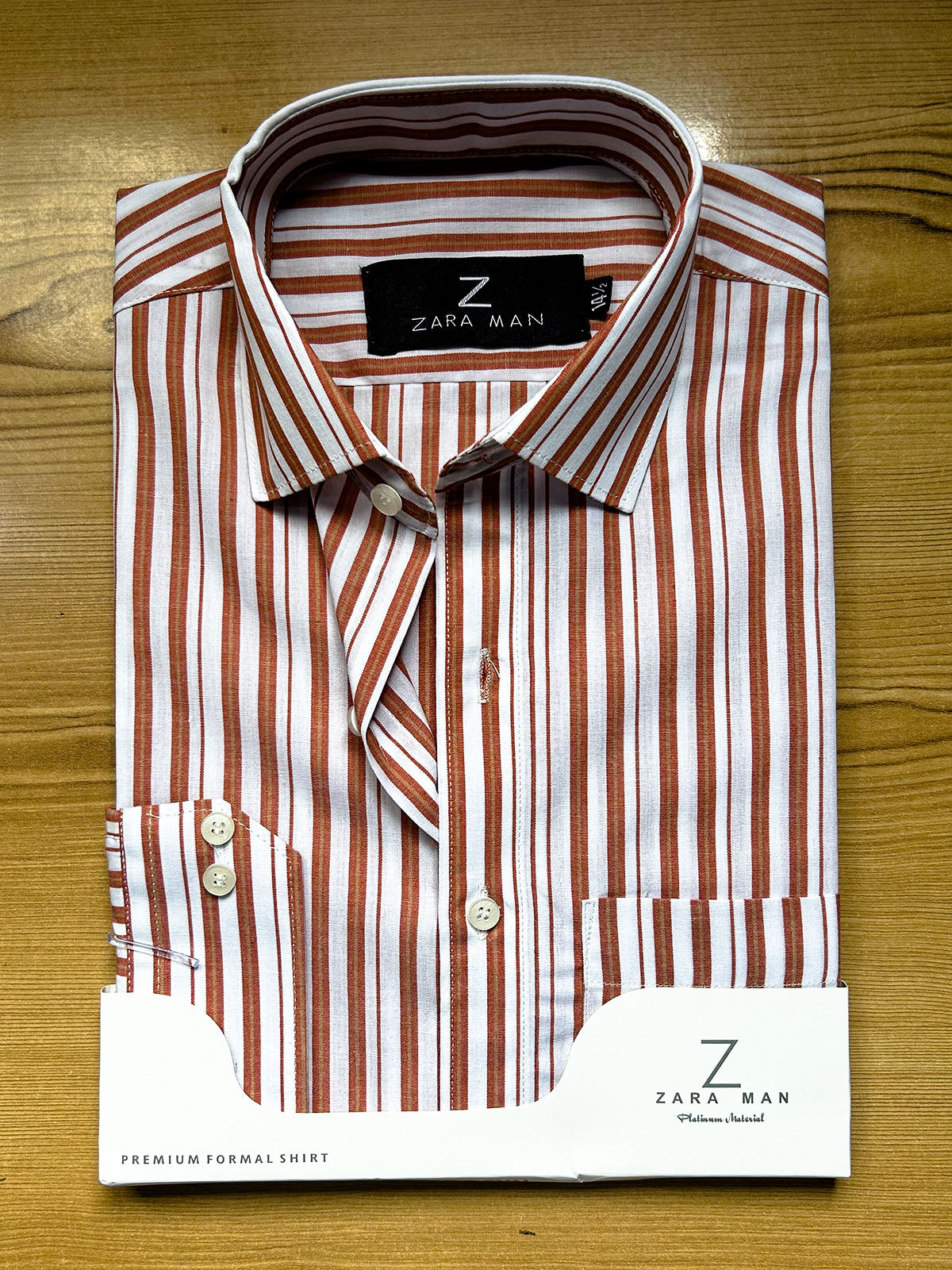 MFS671 Rust Lined Formal Dress Shirt For Men