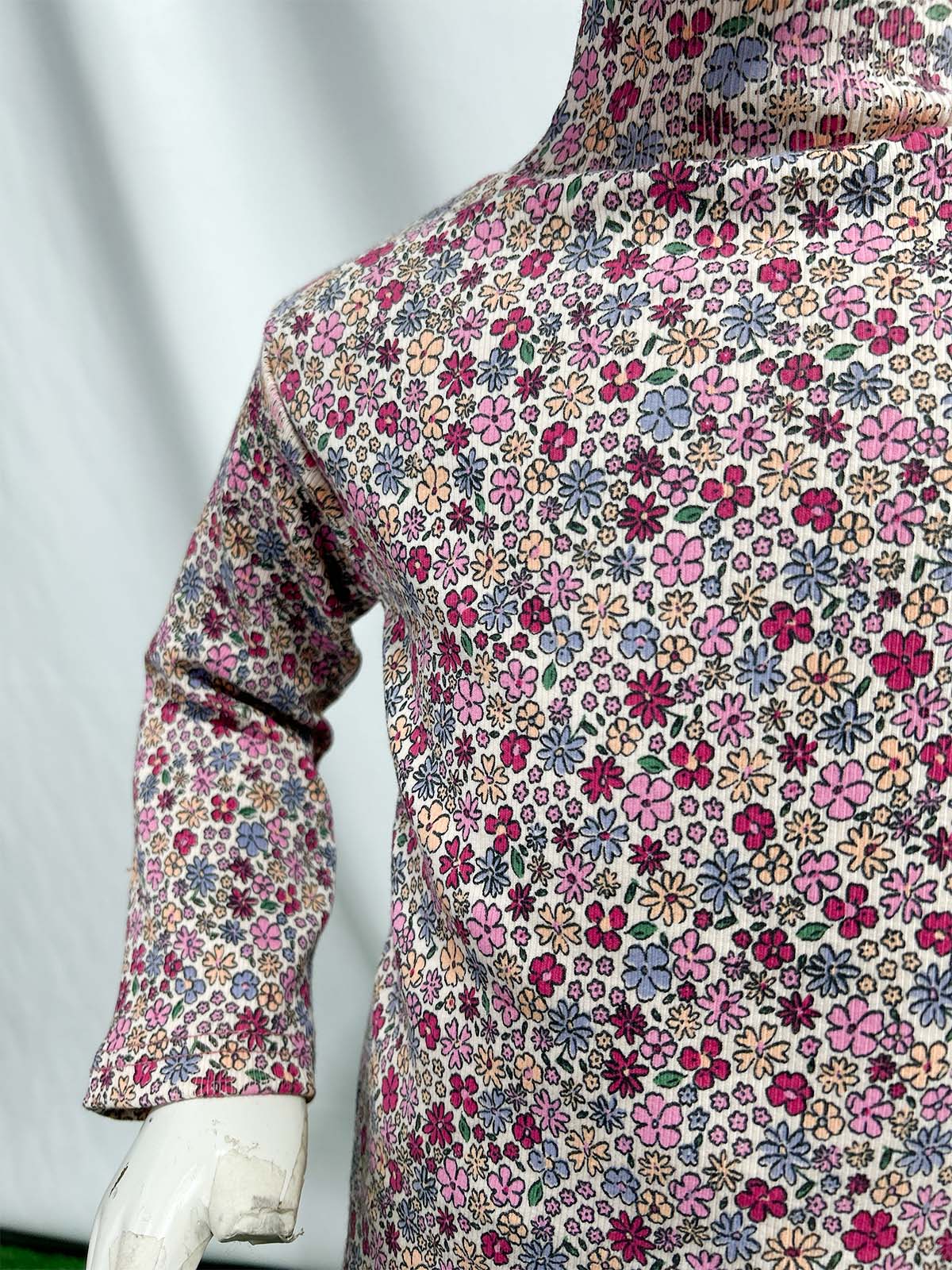 1.5Yr - 5Yrs Red Floral High Neck For Girls TB GHN06