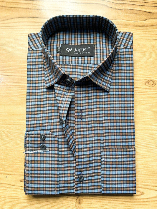 MFS695 Men's Formal Dress Shirt LB Checks