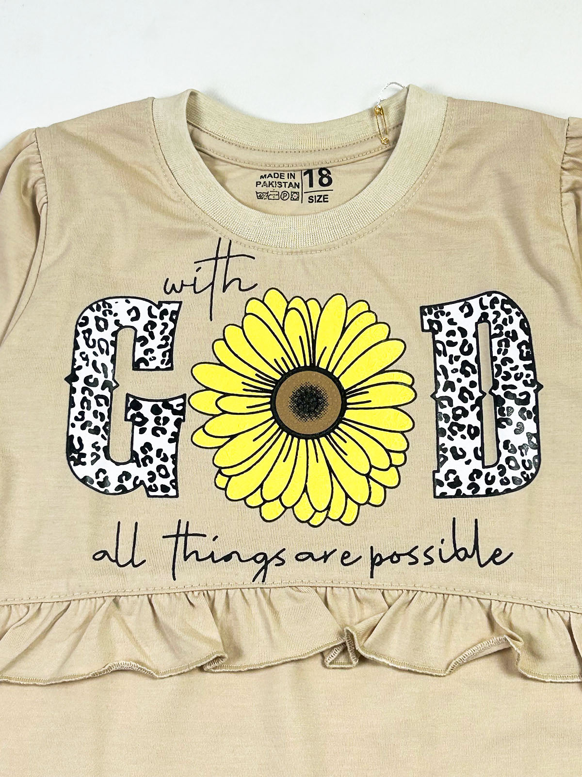 3Yrs - 8Yrs God Fawn T-Shirt For Girls GTS148