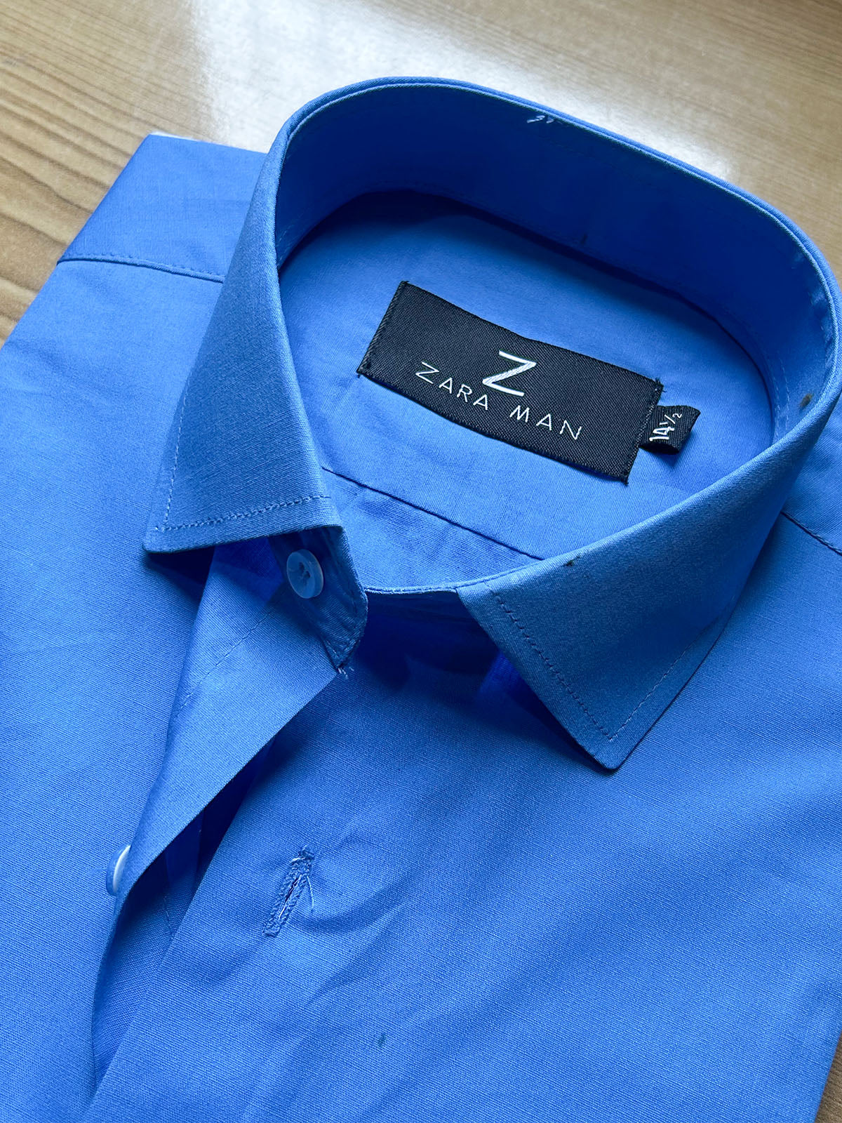 MFS699 Medium Blue Formal Dress Shirt For Men