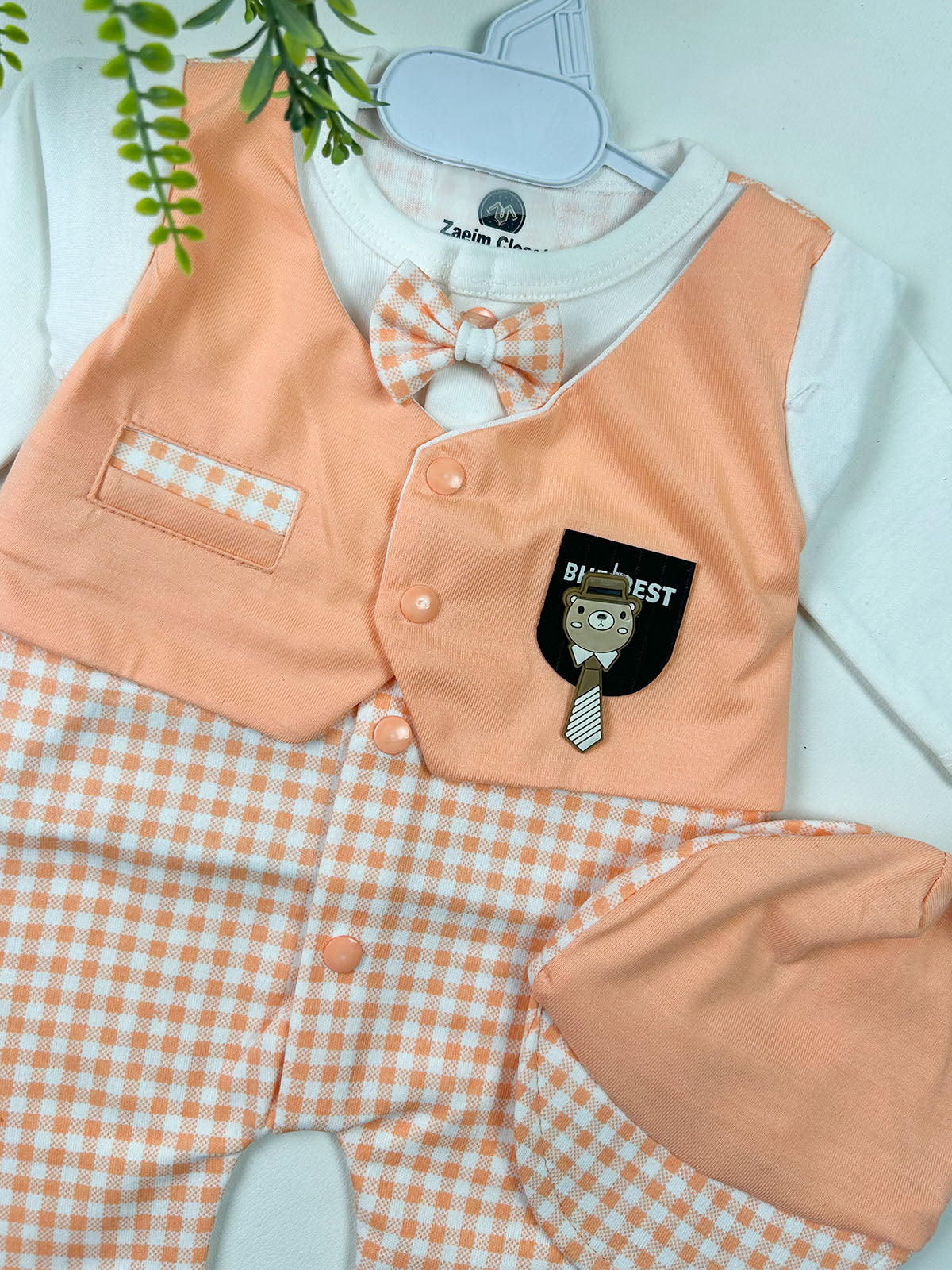 0Mth - 3Mth Peach Romper For Newborn NBR160