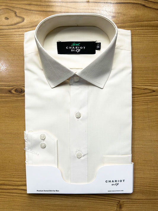 MFS705 Light Cream Formal Dress Shirt For Men
