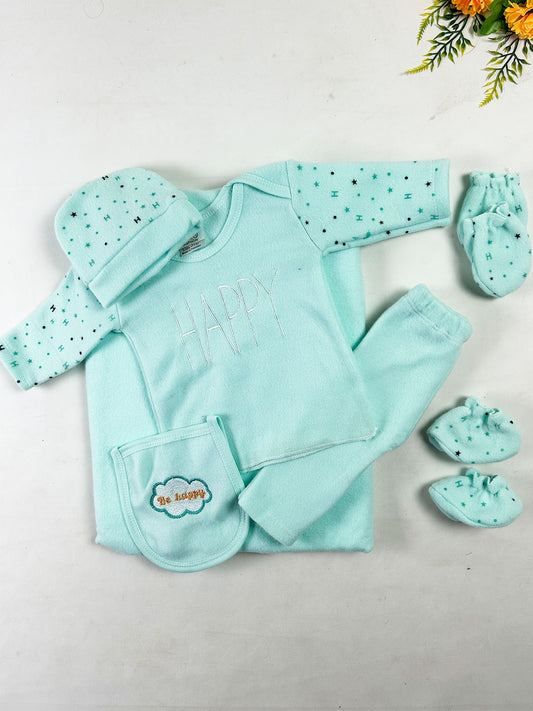 0Mth - 3Mth Happy Green 8Pcs Fleece Gift Set For Newborn NBGS409
