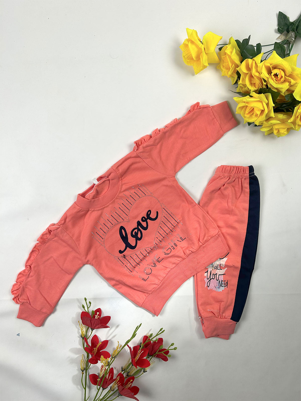 1Yr - 4Yrs Love Peach Suit For Girls GS559