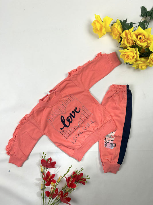 1Yr - 4Yrs Love Peach Suit For Girls GS559