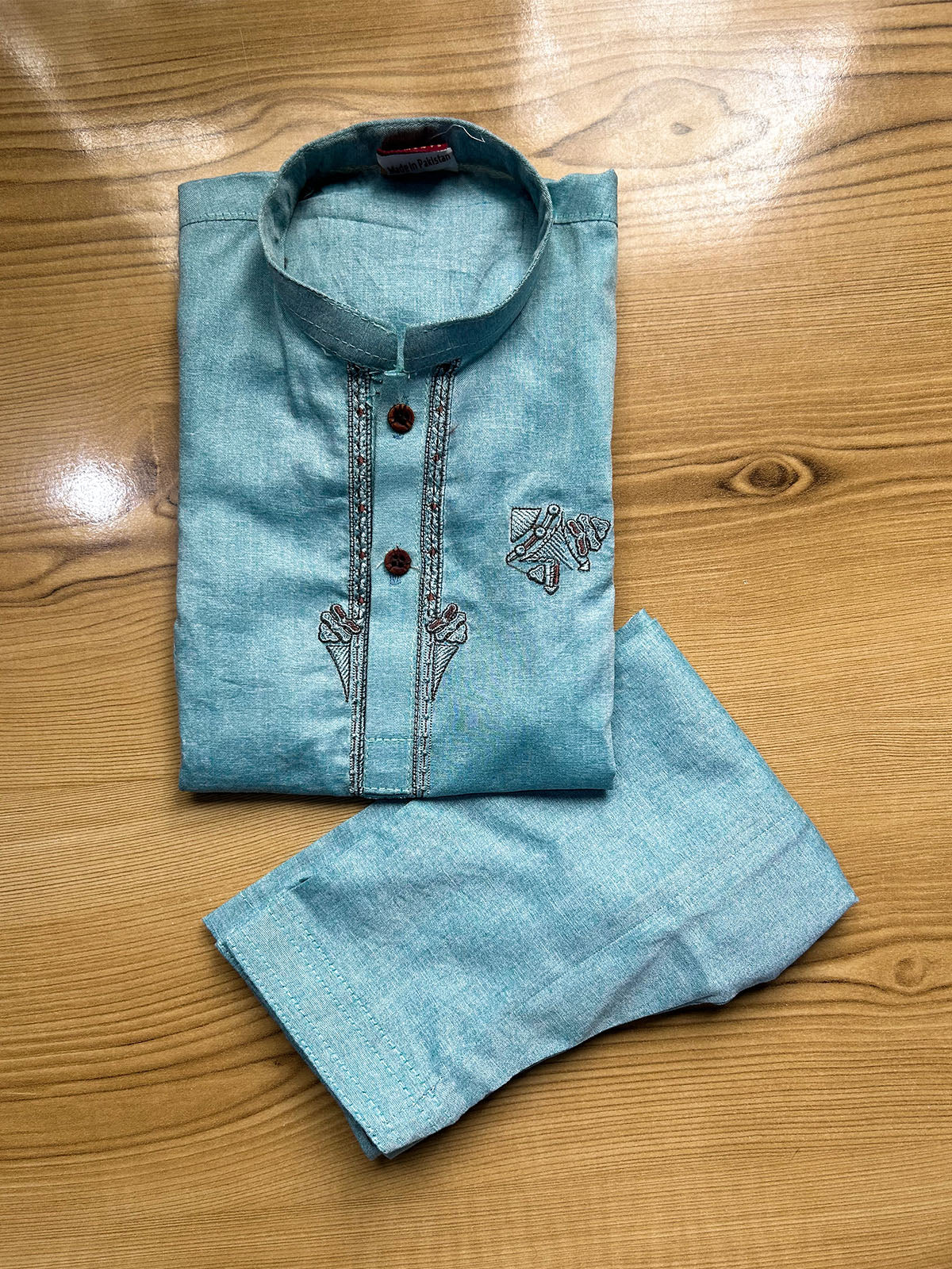 2Yrs - 14Yrs Light Green Kameez Shalwar Suit For Boys BKS213