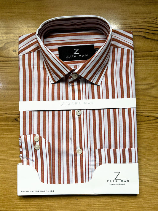 MFS671 Rust Lined Formal Dress Shirt For Men