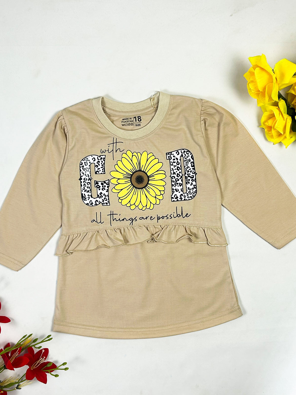 3Yrs - 8Yrs God Fawn T-Shirt For Girls GTS148