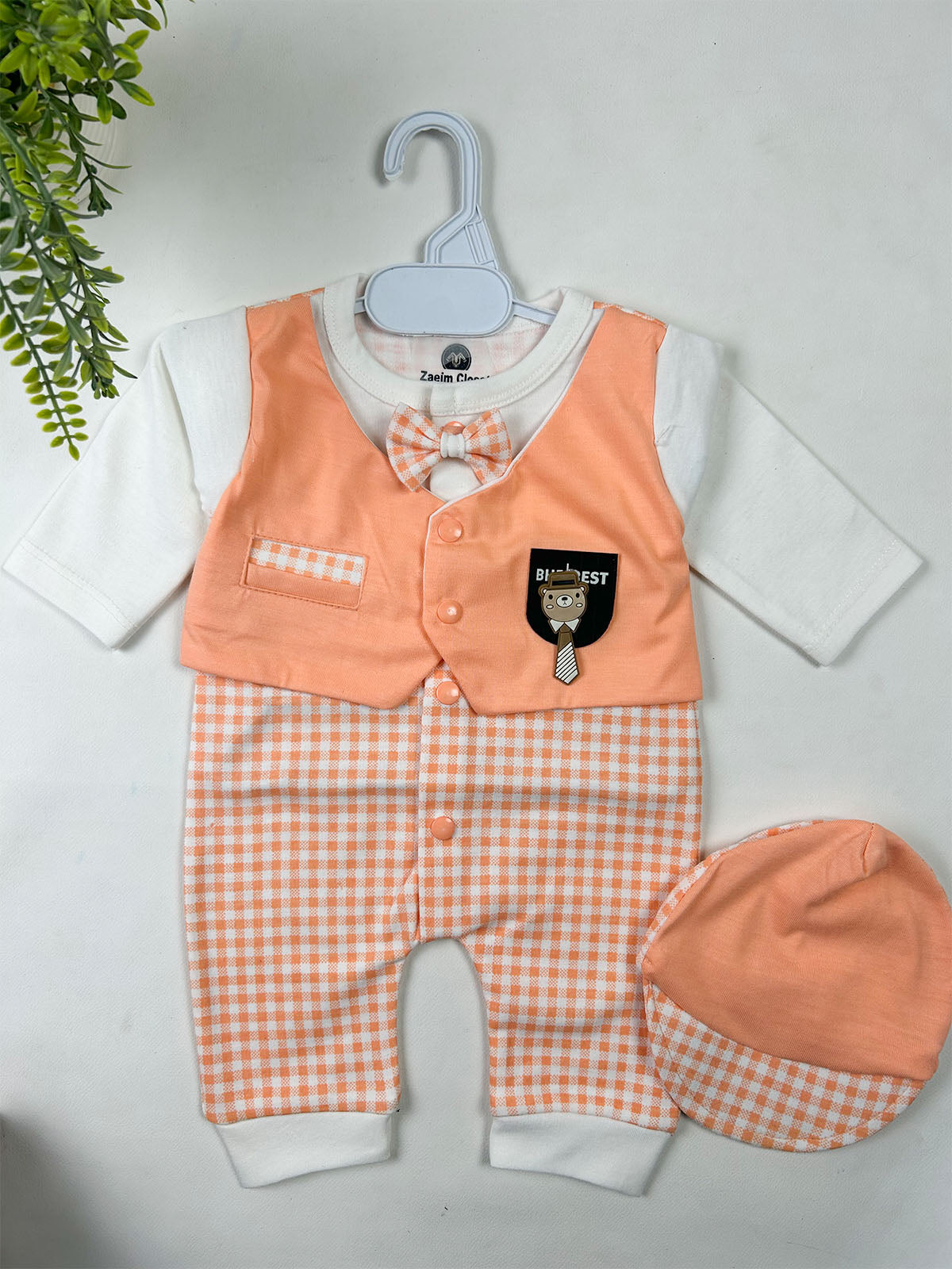 0Mth - 3Mth Peach Romper For Newborn NBR160