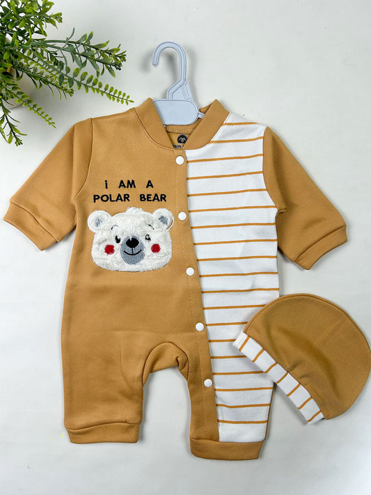 0Mth - 3Mth Brown Romper For Newborn NBR169