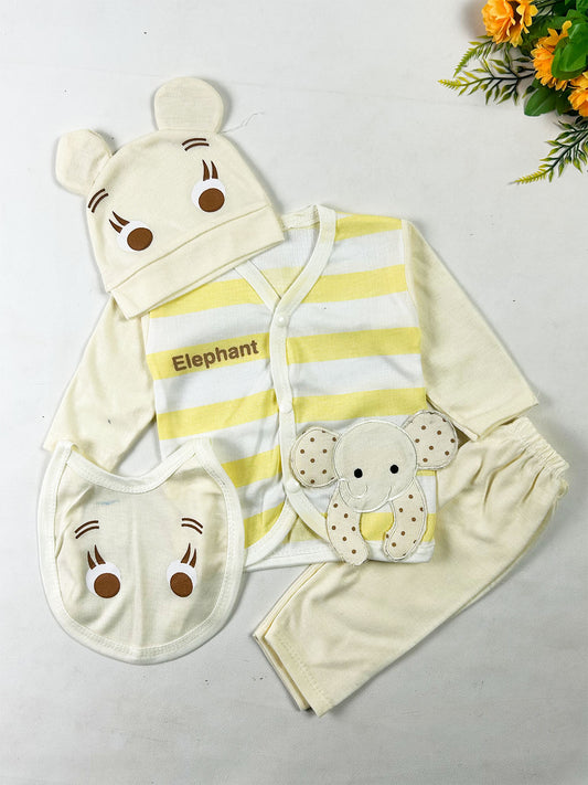 0Mth - 3Mth Elephant Yellow 4Pcs Gift Set For Newborn NBGS392
