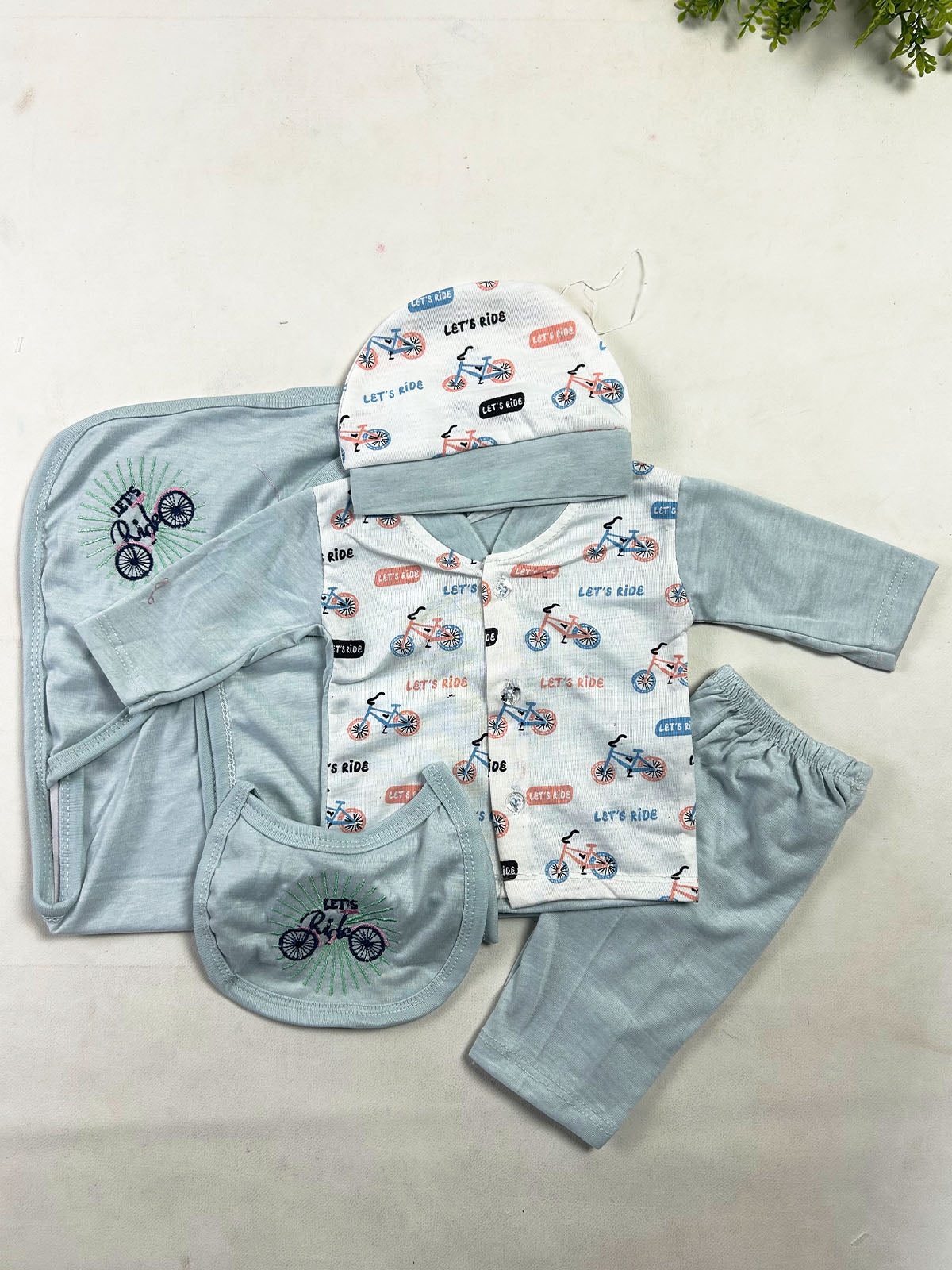 0Mth - 3Mth Ride Blue 5Pcs Gift Set For Newborn NBGS429