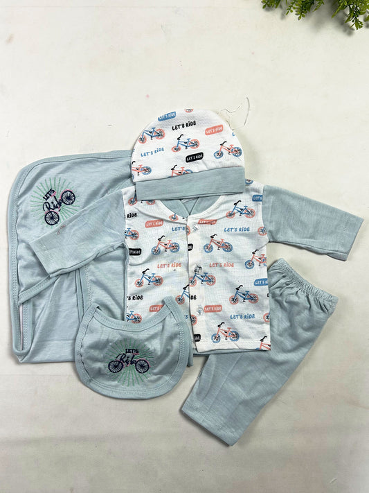 0Mth - 3Mth Ride Blue 5Pcs Gift Set For Newborn NBGS429