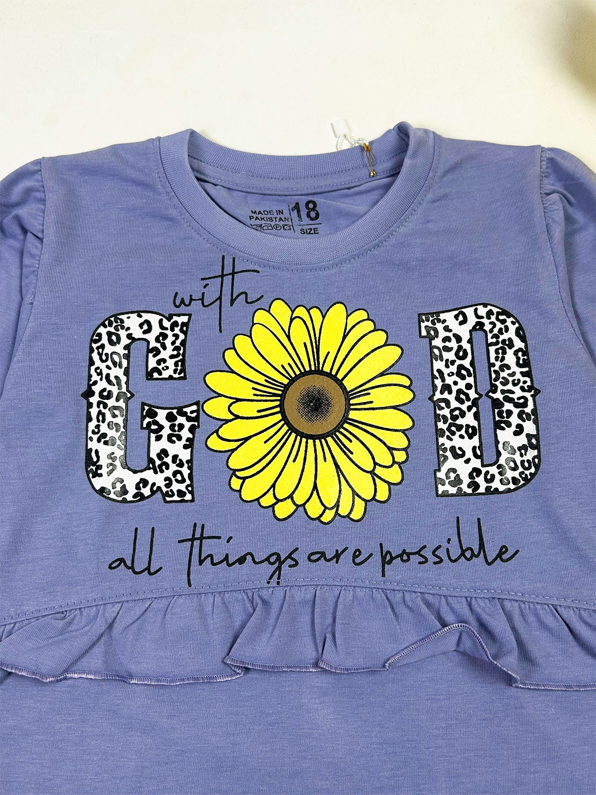 3Yrs - 8Yrs God Blue T-Shirt For Girls GTS147
