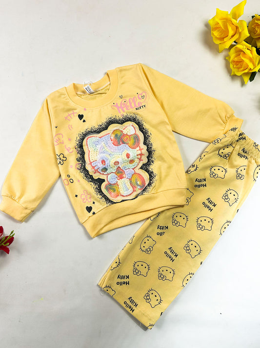 1Yr - 4Yrs Yellow Kitty Suit For Girls GS605