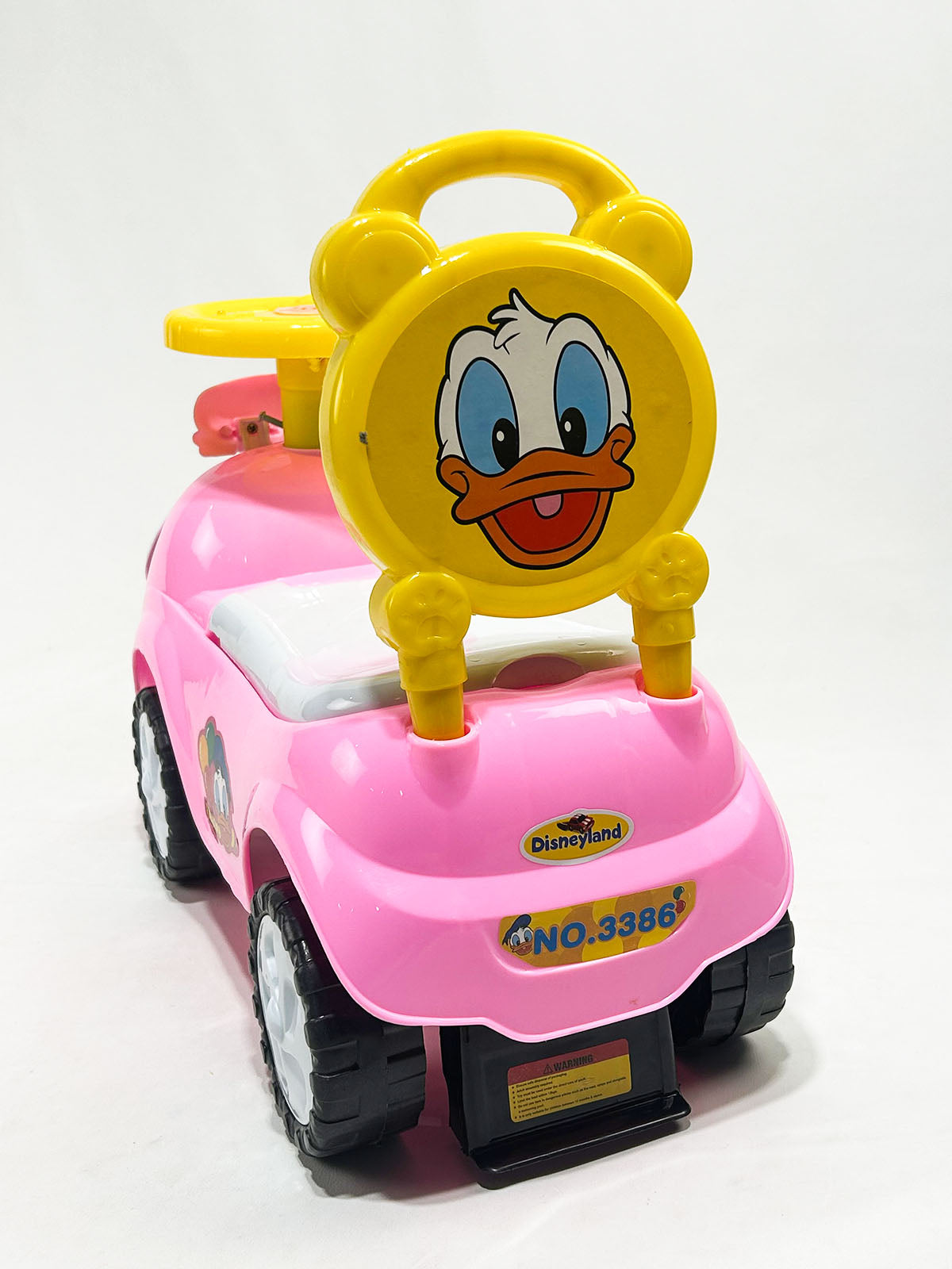 Duck Design Kids Ride-On Push Car with Steering Wheel – Pink & Yellow
