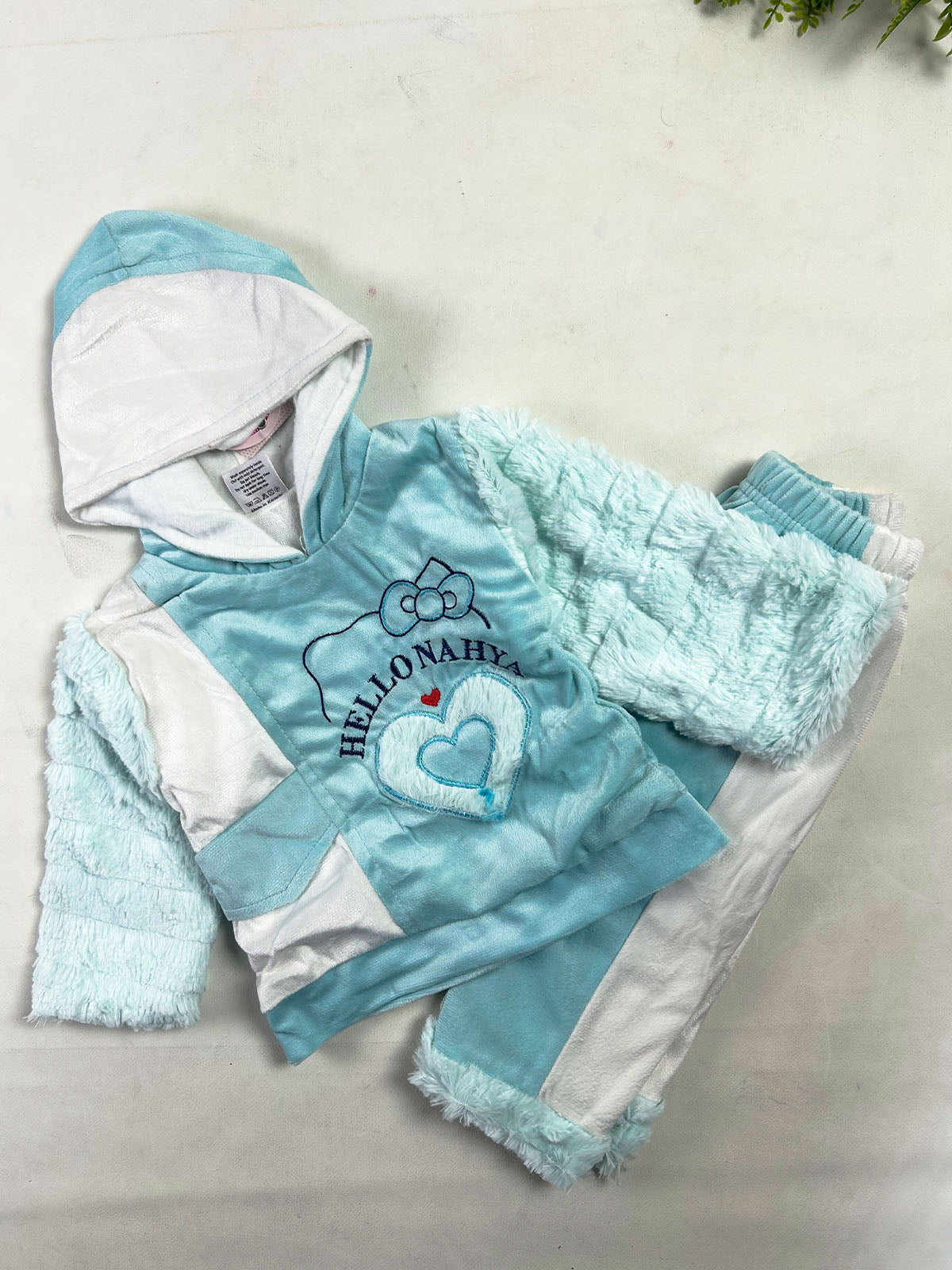3Mth - 9Mth HN Baby Blue Velvet Baby Suit For Newborn NBS865