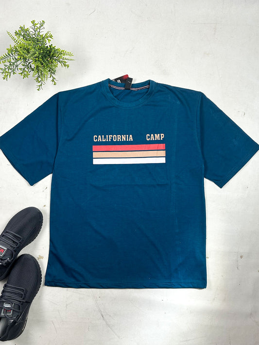 Sea Blue Drop Shoulder T-Shirt For Men's MTS509
