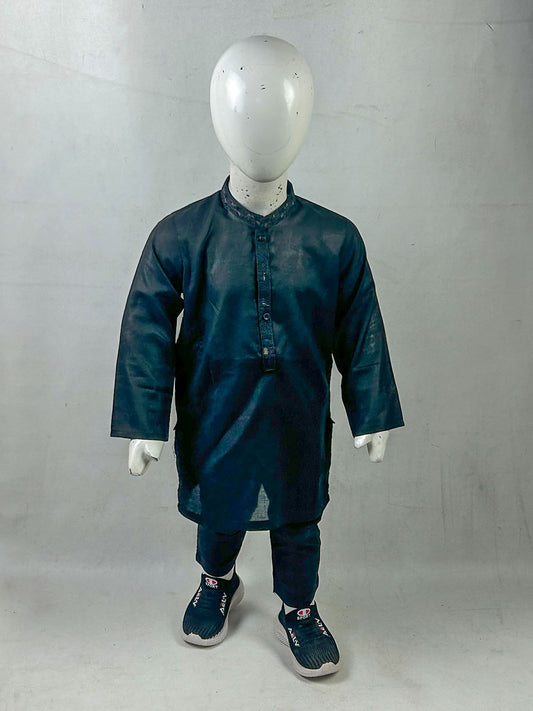 2Yrs - 8Yrs Black Kurta Pajama Suit For Boys AM BKS222
